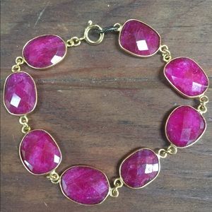 Oval ruby bracelet with gold vermeil Special Order